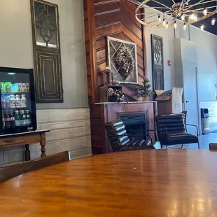 a television and a fireplace in a room