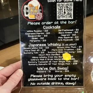 cocktail menu
