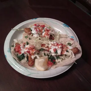 Baja style fish tacos