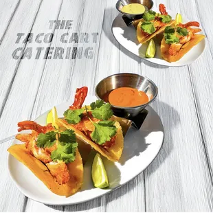 Our Coconut Shrimp tacos go well with our Cremosita Chipotle Sauce!