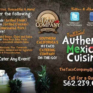 a menu for a mexican cuisine restaurant