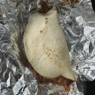 Bean &amp; Cheese taco (Homemade flour tortillas)