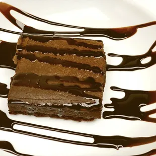 a piece of chocolate cake on a plate