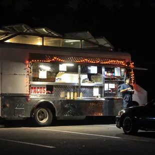 The Taco Lady open for business in the evenings.