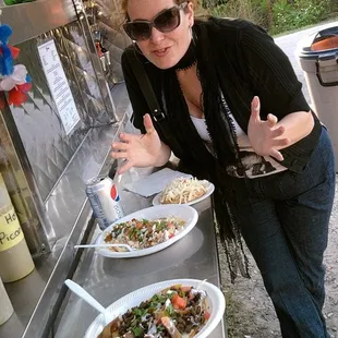 My first taco truck experience... Huaraches, and sopes chicken only for me!