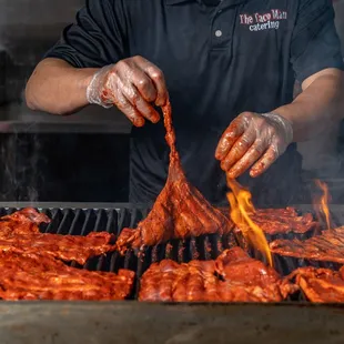 We grill our meats over Carbón