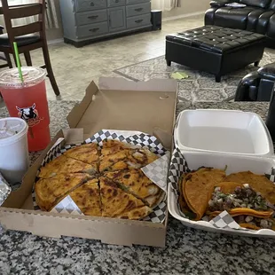 Birria taco and quesadilla