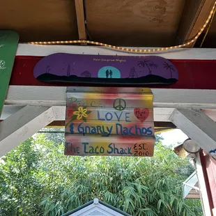 a sign for taco shack