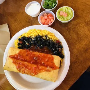 Grindin' chimichanga &amp; sm guacamole, made in a surf combo.