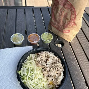 Chicken Burrito Bowl with chips