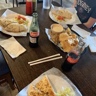 a table full of food