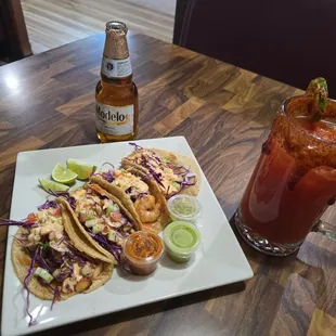 shrimp &amp; octopus tacos !!