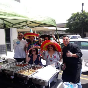Here we are in a corporate catering serving 175 employees in their Cinco de Mayo celebration!