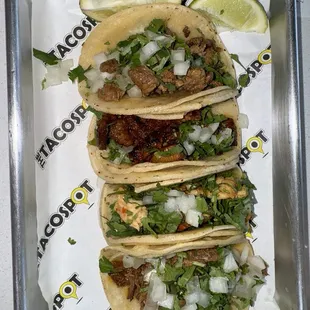 4 Street Tacos-Asada, Birria, Al Pastor, &amp; Chicken