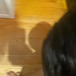 a woman&apos;s shadow on the floor