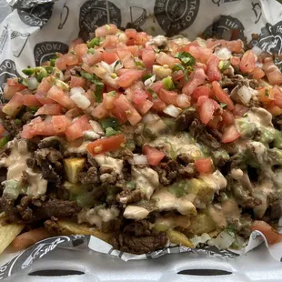 Large carne asada fries.