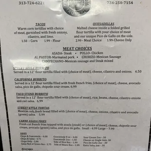 Menu with better resolution.