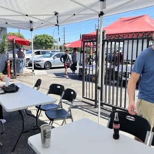 Not a lot of seating, there is this area outside and two other small tables right next to the building
