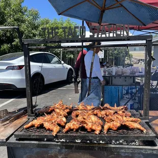 On Sat and Sunday they grill chicken and you can buy a meal deal