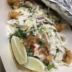 Fish tacos 2 for $13