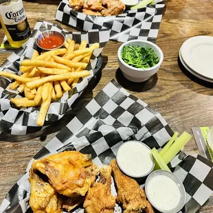 chicken wings and fried chicken