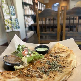 Roasted red bell pepper quesadilla