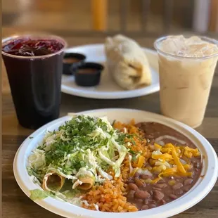 a plate of mexican food