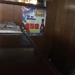 a sign for the tap