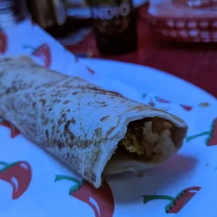 Machaca breakfast burrito