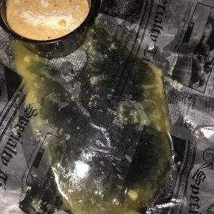 At the bottom of pierogi appetizer - frozen pierogis that were deep fried and disappointing