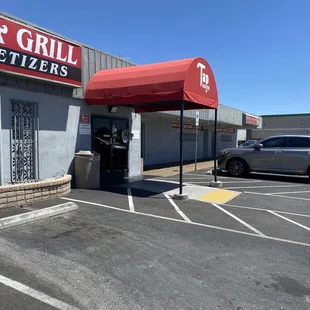 A clean parking lot entrance