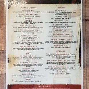 Current menu