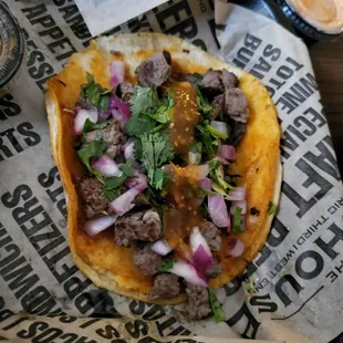 Grilled in East LA tacos - 5 stars. A must try.