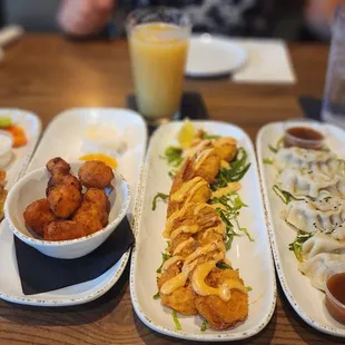 a variety of appetizers