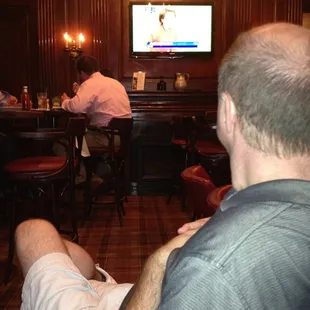 Griffey enjoying Olympic soccer match at the Tap Room
