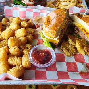 Brunch burger and tots. Ordered medium rare. Received well done