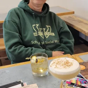 Oogie Boogie whiskey drink and an old fashioned