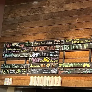 Beer menu