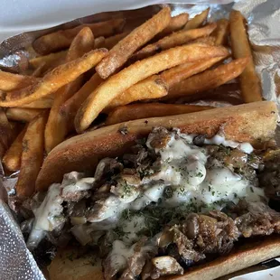 Steak Philly with fries