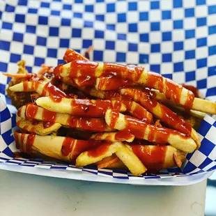 a basket of ketchup fries