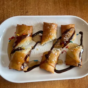 Banana Roll with Honey and chocolate