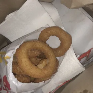 Onion rings. Crispy and good!