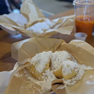 Beignets, fried fresh