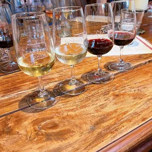 a row of glasses of wine