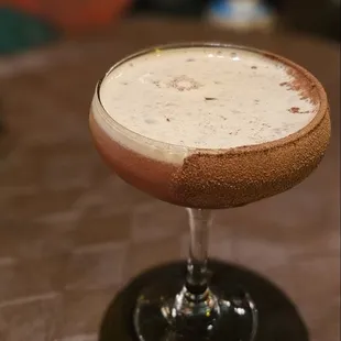 Father Christmas: Thyme &amp; Cinnamon Infused Scotch, Fresh Lemon, Spiced Fig, Cinnamon-Sugar Rim