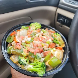 a plate of vegetables