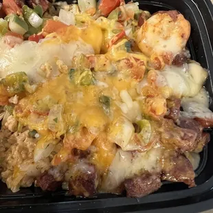 Charleston bowl. Shrimp and andouille sausage