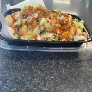 Chicken Rice &amp; Salad Bowl with Pico de Gallo