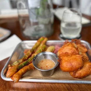 Beer Battered Mahi Mahi &amp; Asparagus