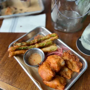 Beer Battered Mahi Mahi &amp; Asparagus